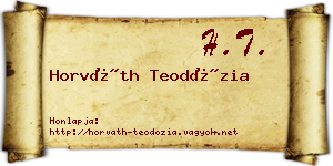 Horváth Teodózia névjegykártya