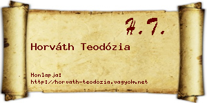 Horváth Teodózia névjegykártya